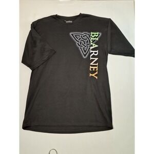 Blarney Castle Irish Celtic Mens XL T-Shirt Black Orange White Green Trinity Tee